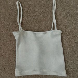 Brandy Melville off-white ribbed tank top